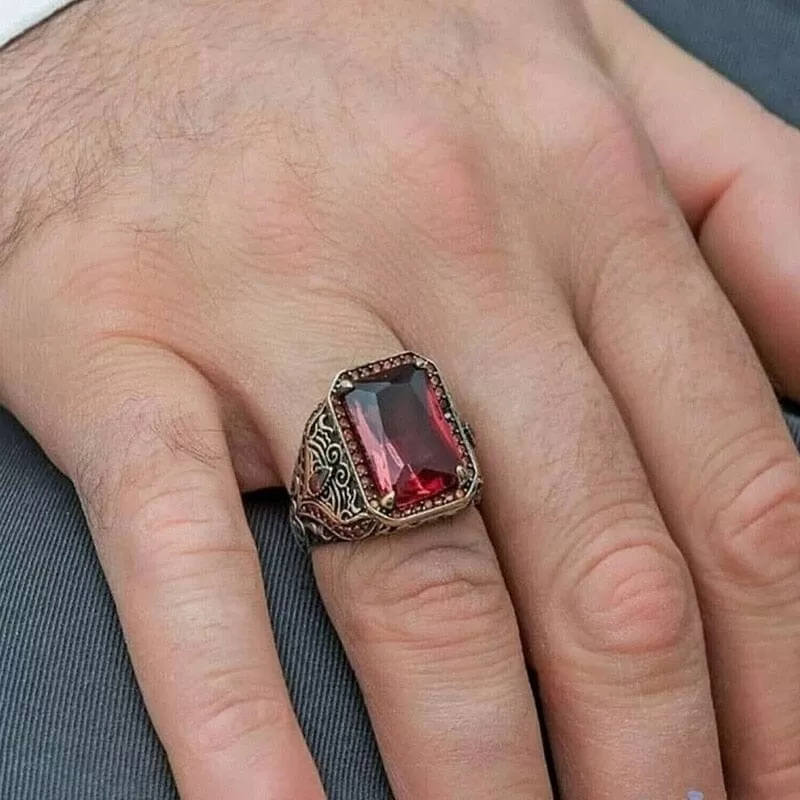 Emerald and Ruby Vintage Style Ring