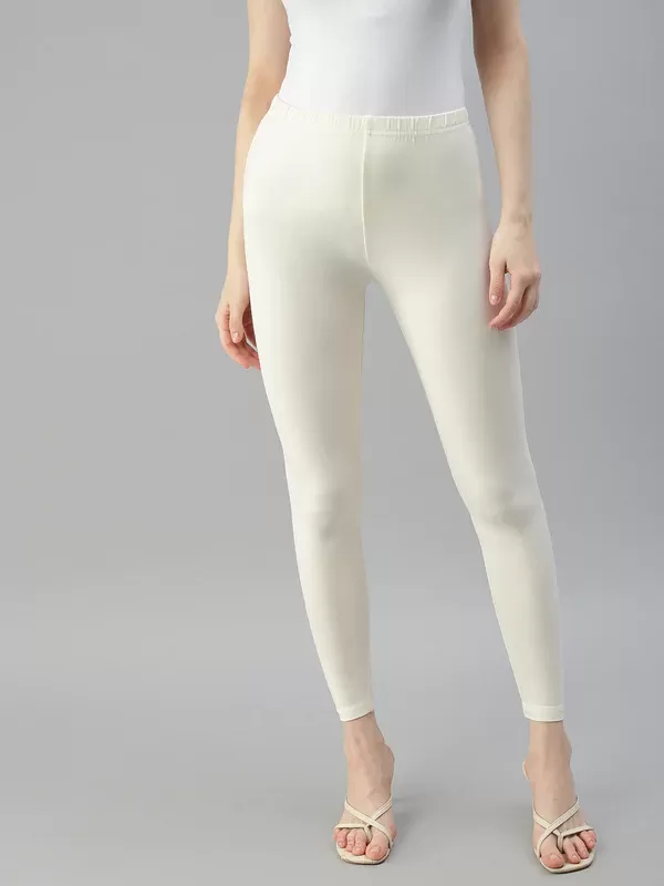 Fabulous Women Cotton Off-White Leggings