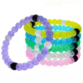 Glitter Beaded Bubble Bracelets - 6 Pack