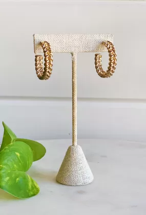 Gold Twisted Hoop Earrings