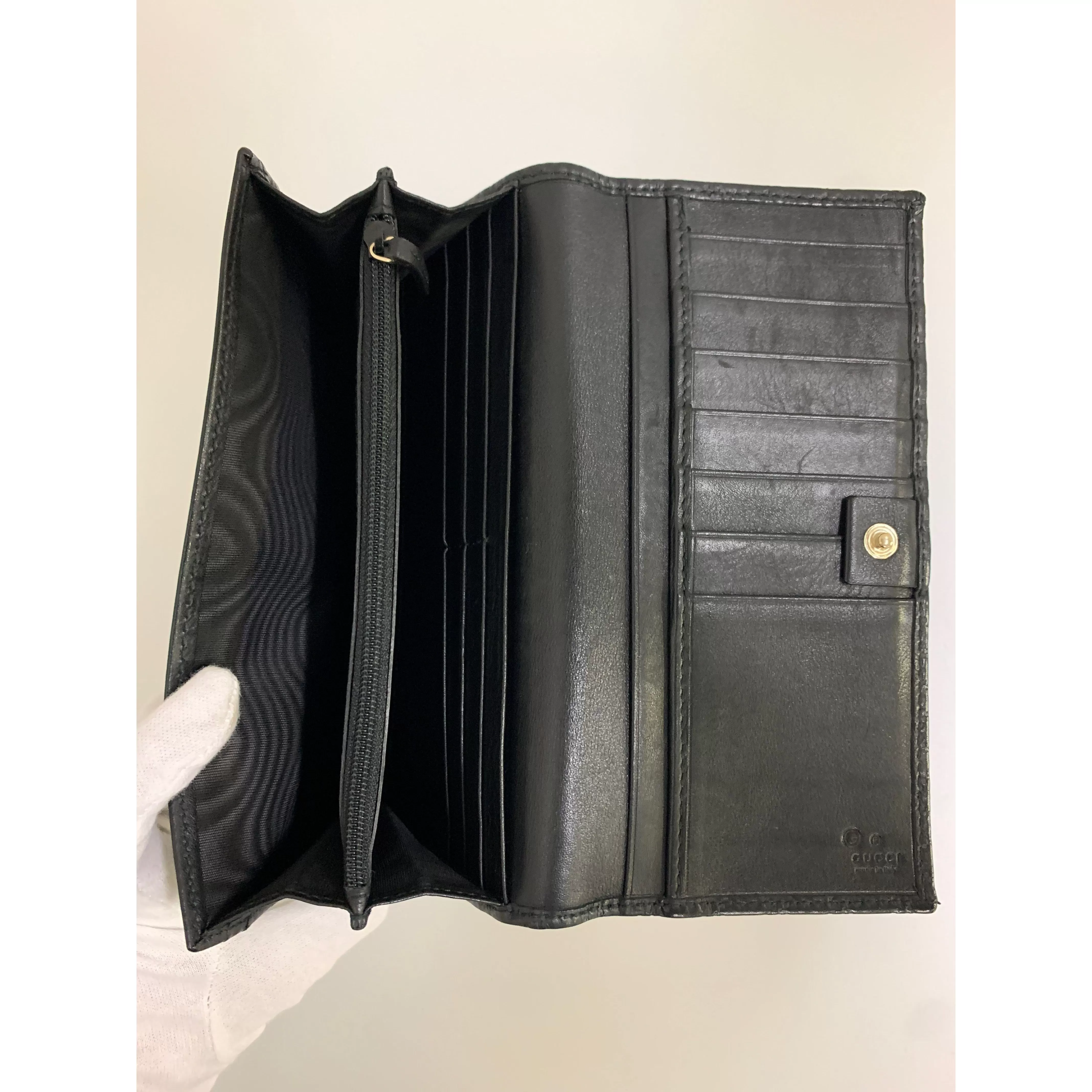 #GUCCI/Long Wallet/BLK/Leather/449396 BMJ1G 1000