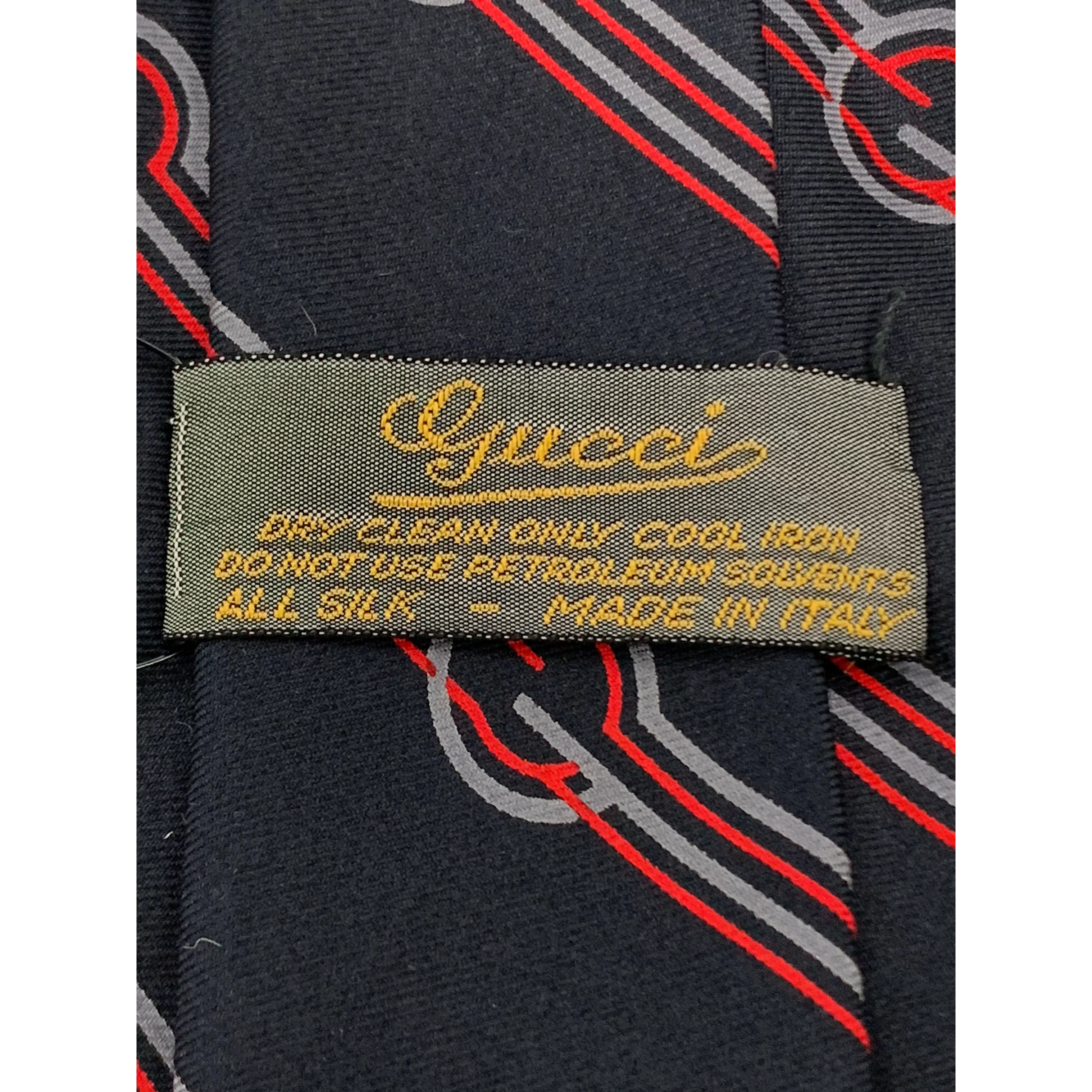 #GUCCI/Tie/BLK/Silk/All Over Print/OLD GUCCI