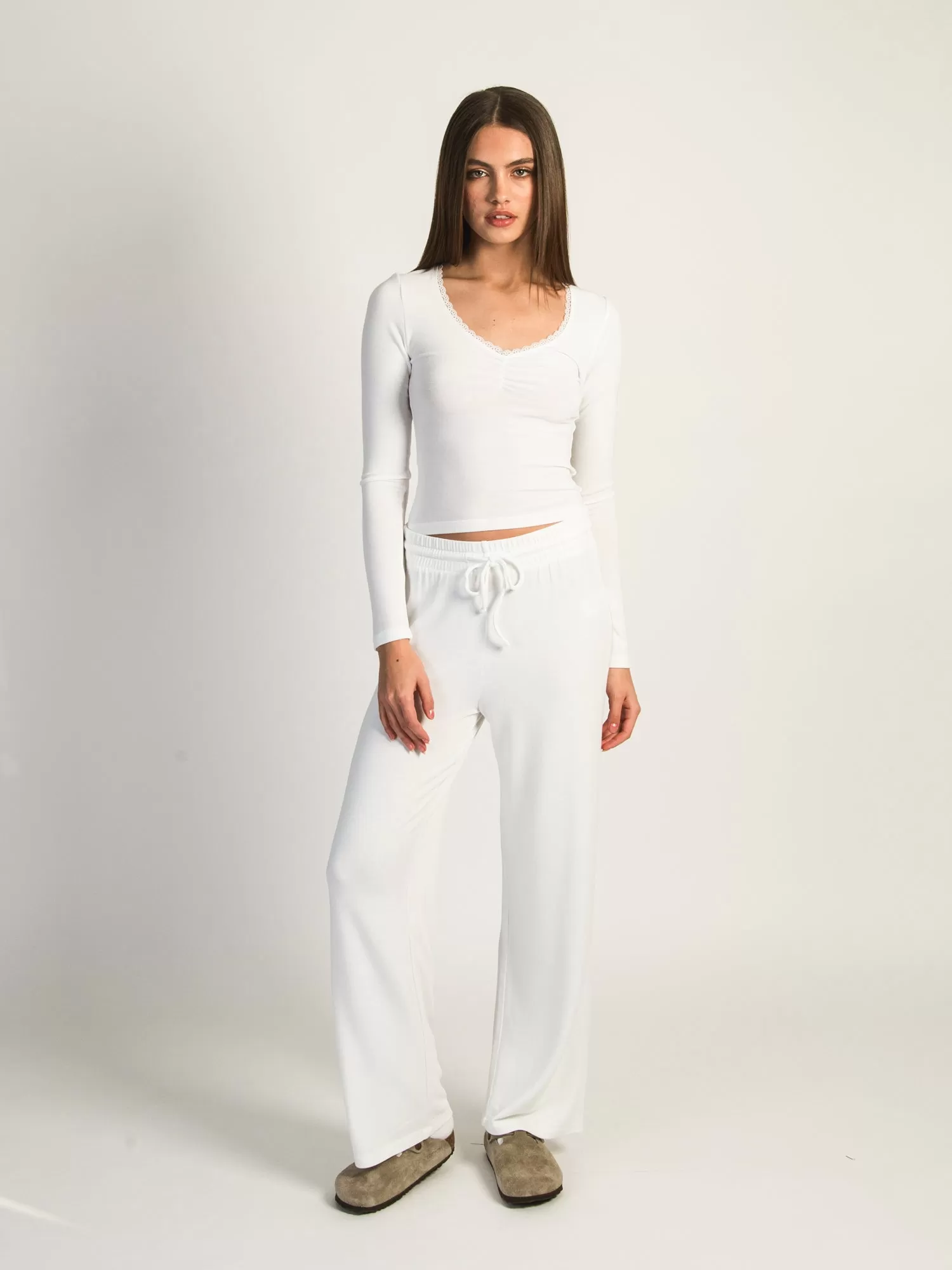 HARLOW MOLLY LOUNGE PANT - WHITE