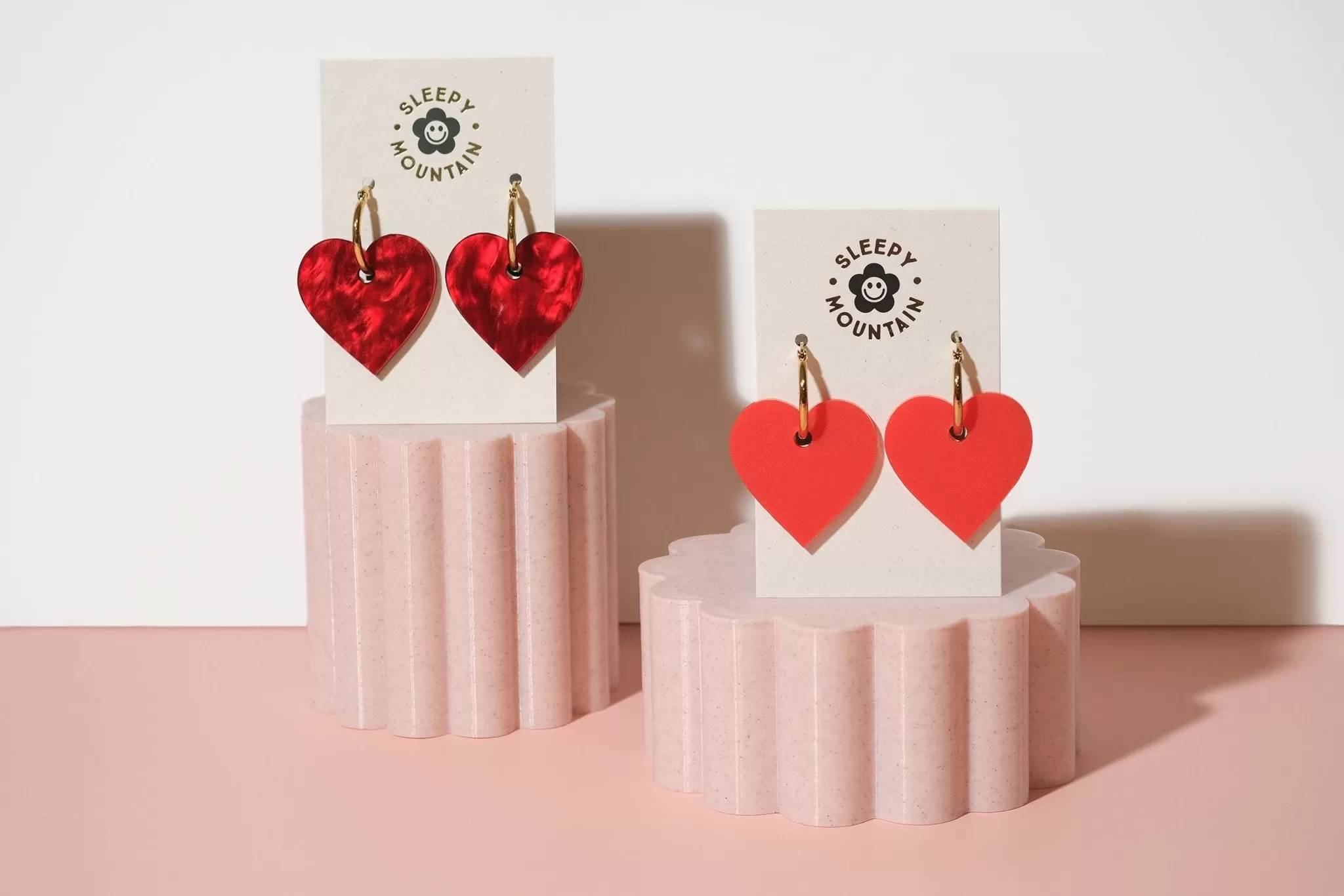 Heart Hoop Earrings in Love Potion