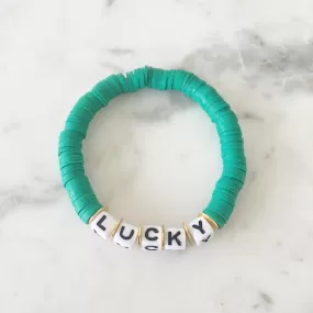 Heishi Color Pop Bracelet Kelly Green(Lucky)