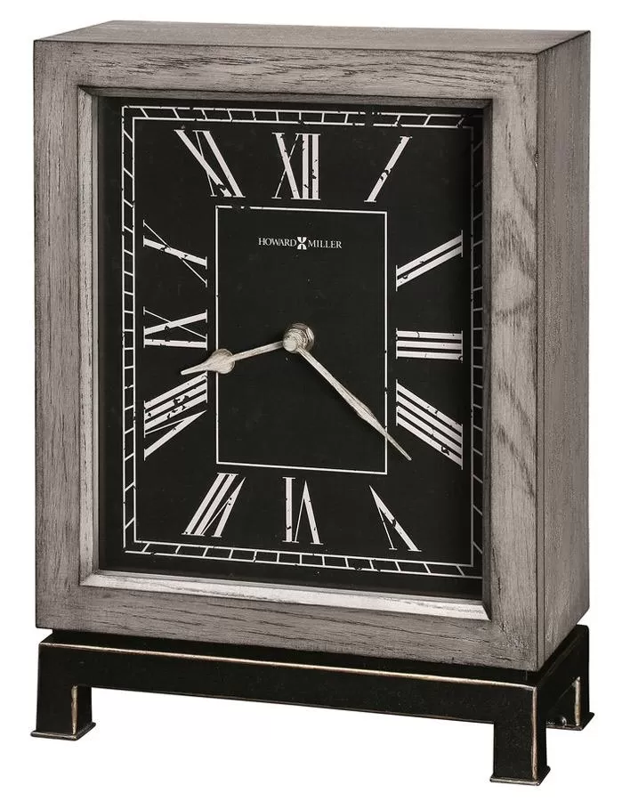 Howard Miller Merrick Square Mantel Clock - Black Dial - Warm Gray Finish