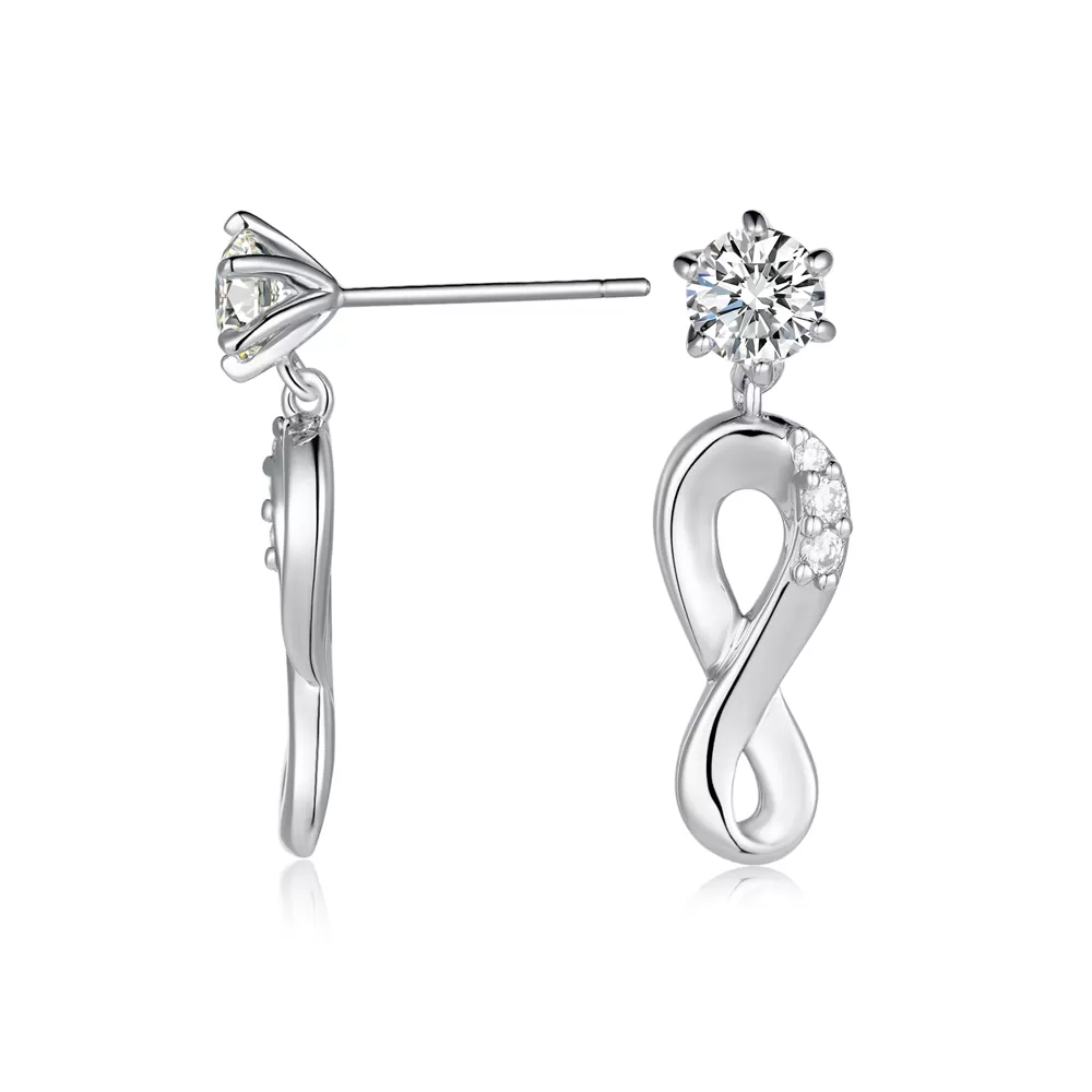 Infinite Spirit White Sapphire Earrings