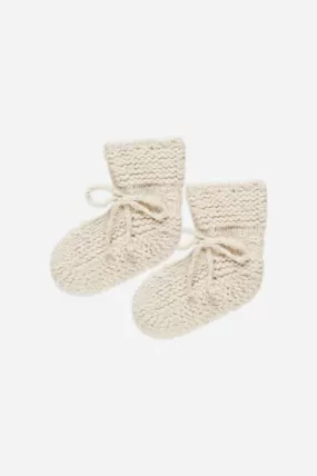 Knit Booties - Natural Speckle