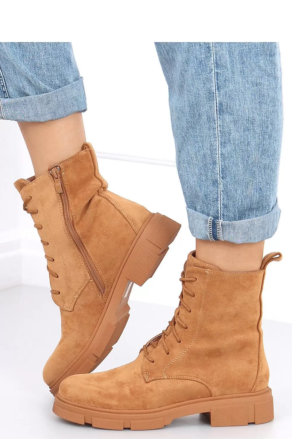 Lace-Up Bootie Brown