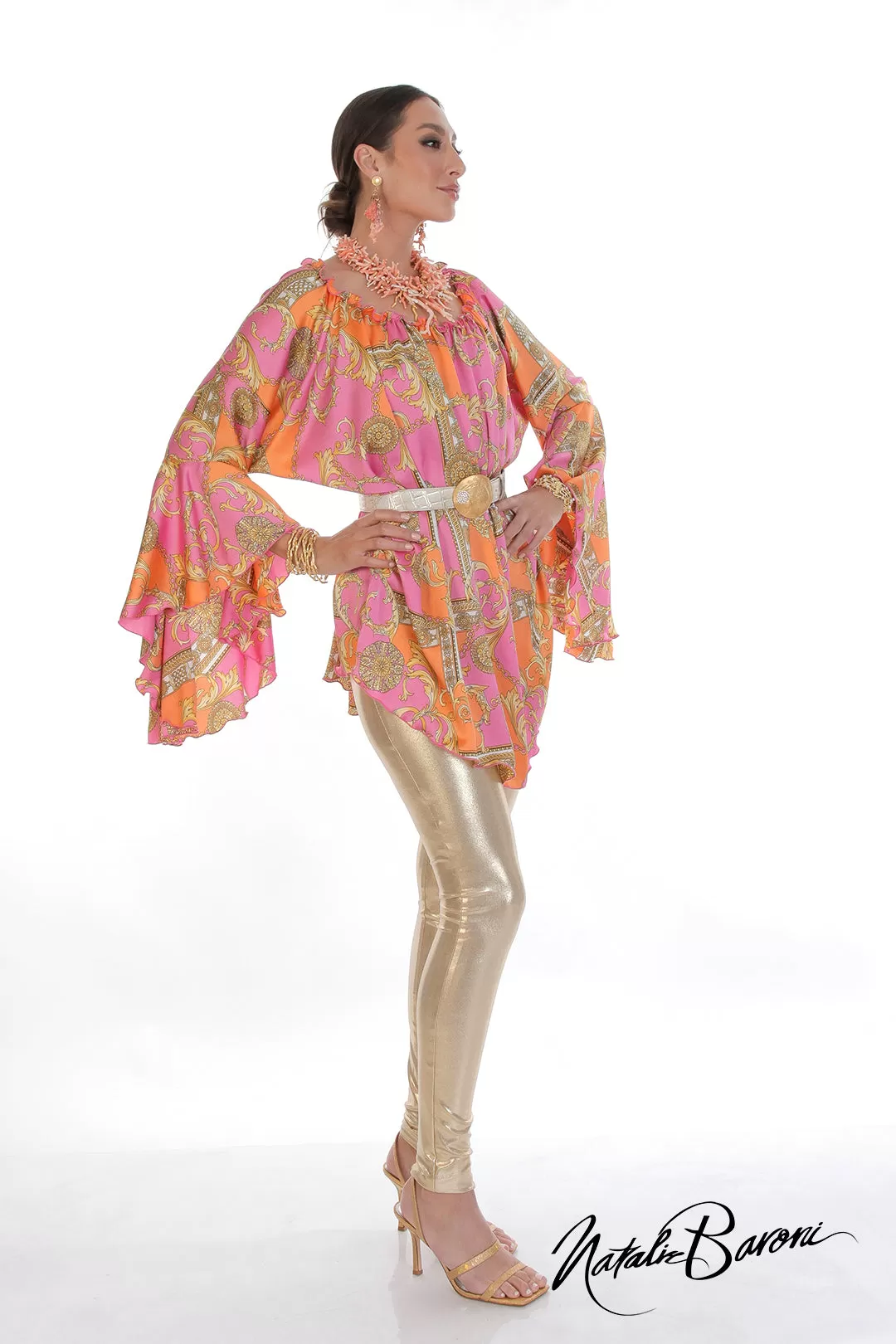 Long Silk Poetsleeve Top - Murano