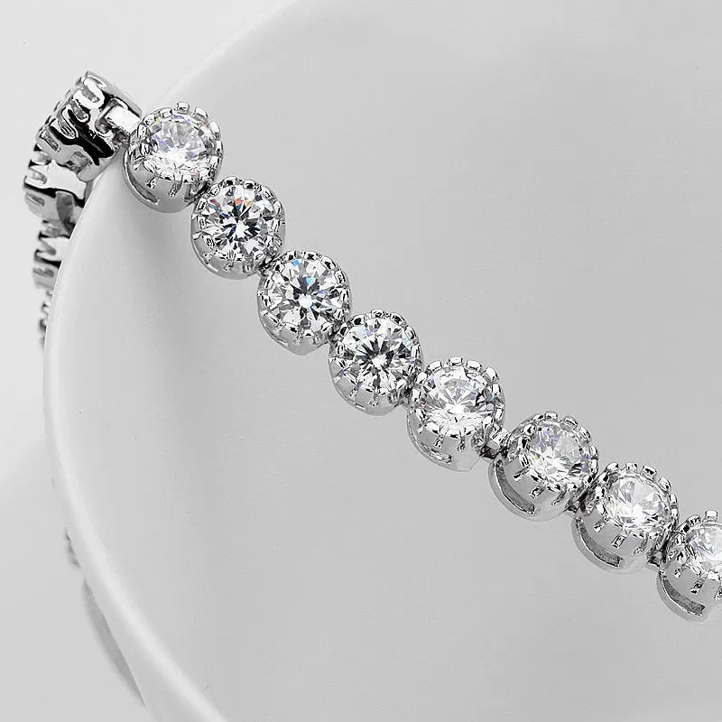 Luxurious 4mm Round CZ Tennis Bracelet