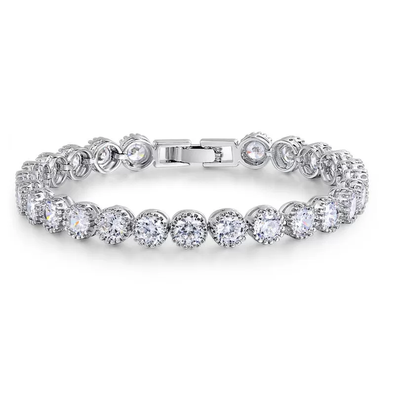 Luxurious 4mm Round CZ Tennis Bracelet