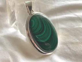 Malachite Ansley Pendant - Large Oval