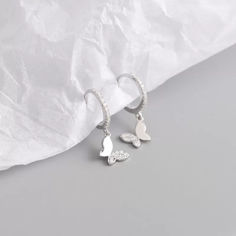 Mini Butterfly Huggies - 925 Sterling Silver