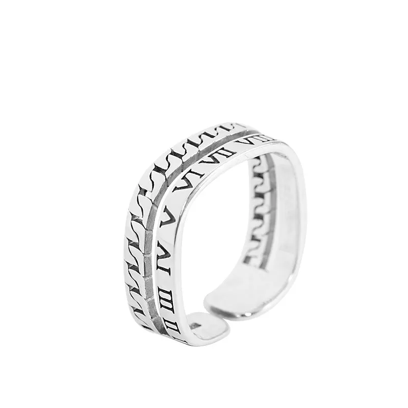 Minimalist Design Roman Numeral Plain Ring