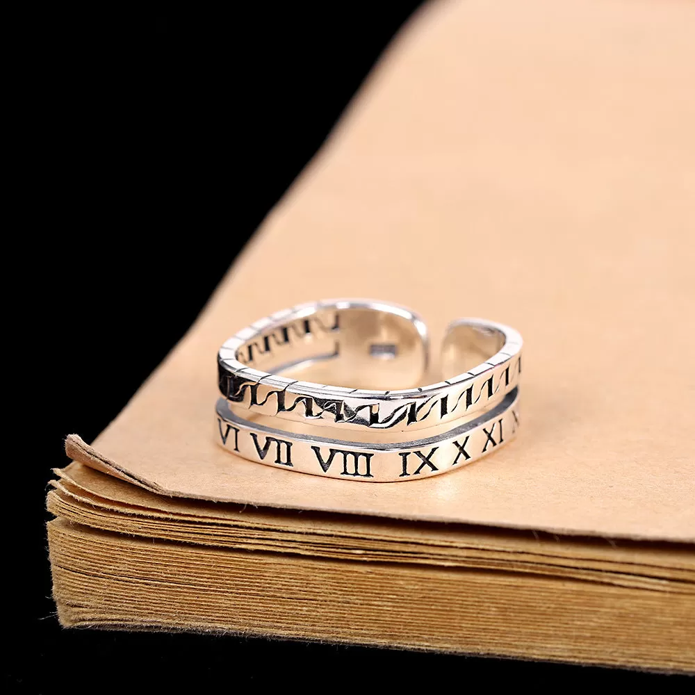 Minimalist Design Roman Numeral Plain Ring