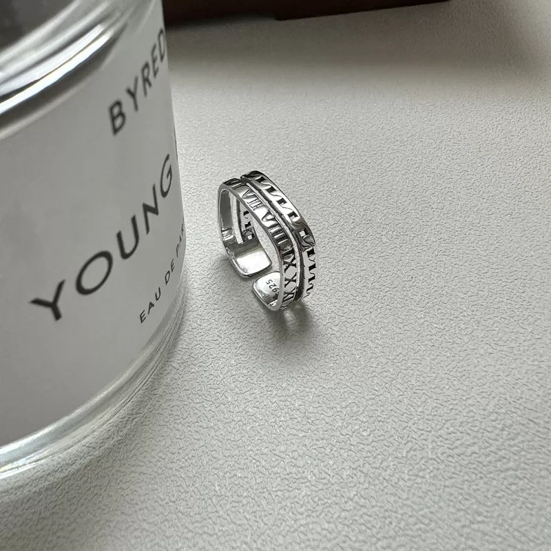 Minimalist Design Roman Numeral Plain Ring