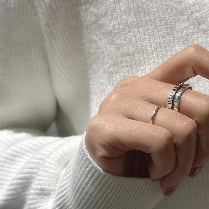 Minimalist Design Roman Numeral Plain Ring