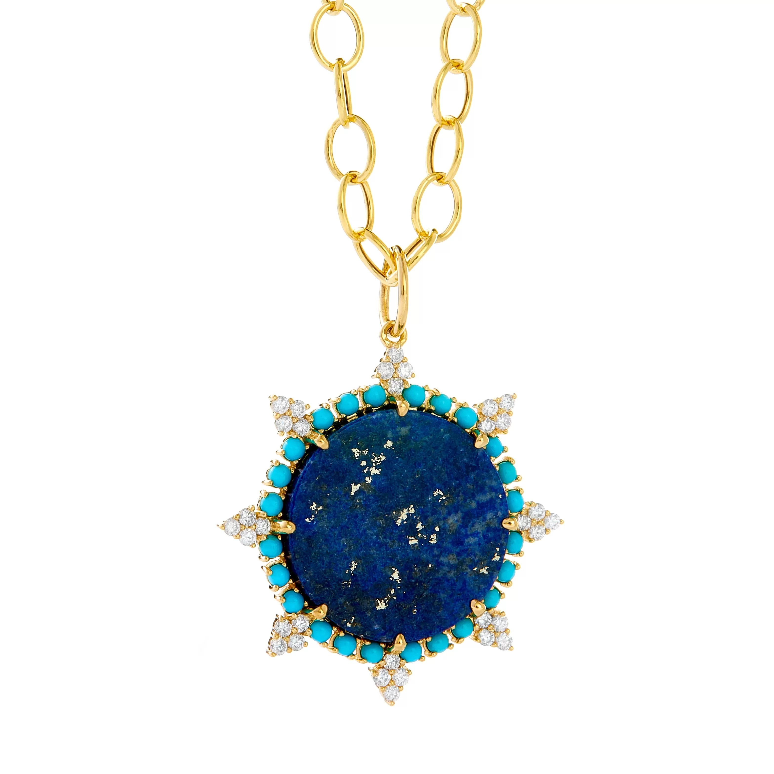 Mogul Lapis and Turquoise Pendant