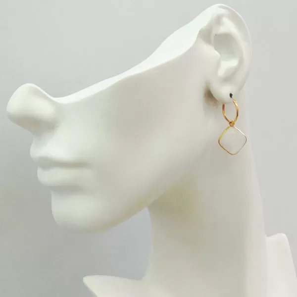 Moonstone Loop Drop Earrings