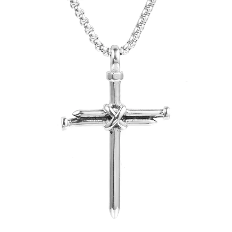 Nail Cross Titanium Steel Pendant