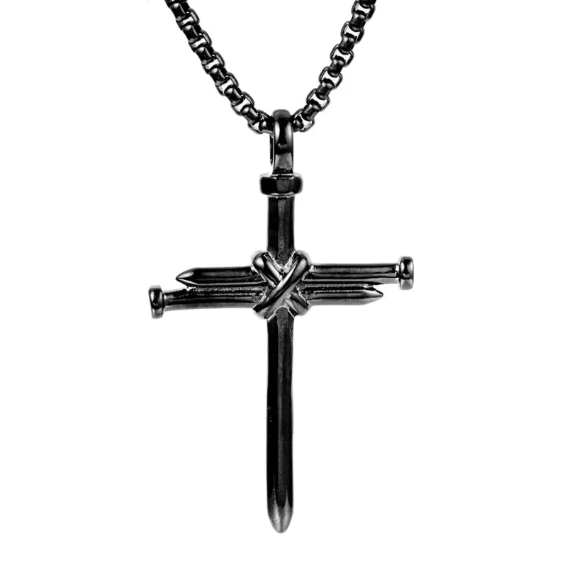 Nail Cross Titanium Steel Pendant