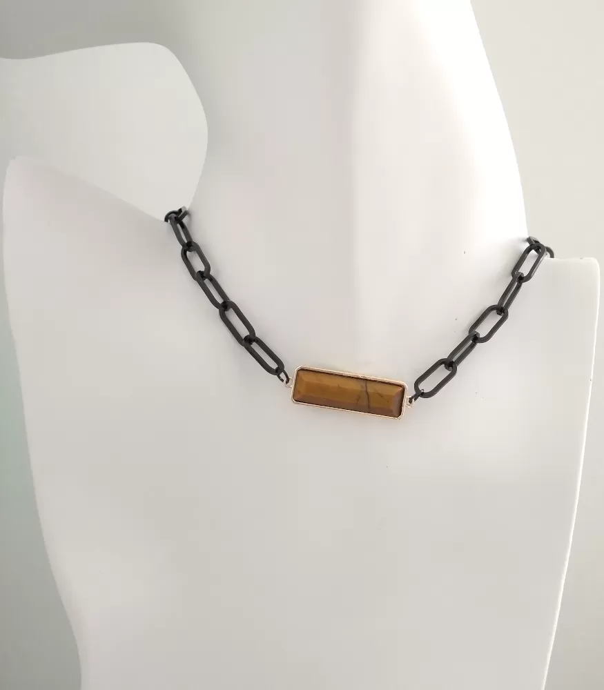 Noir Paperclip Necklace