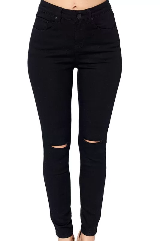 Onyx Black High Rise Skinny Jeans by Blue Age