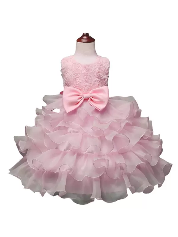 Organza Kids Party Dresses Flower Girl Dresses Jewel Neck Sleeveless