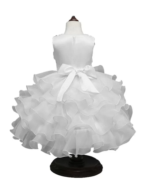 Organza Kids Party Dresses Flower Girl Dresses Jewel Neck Sleeveless