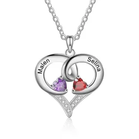 Personalized Heart-Shaped Birthstone Pendant