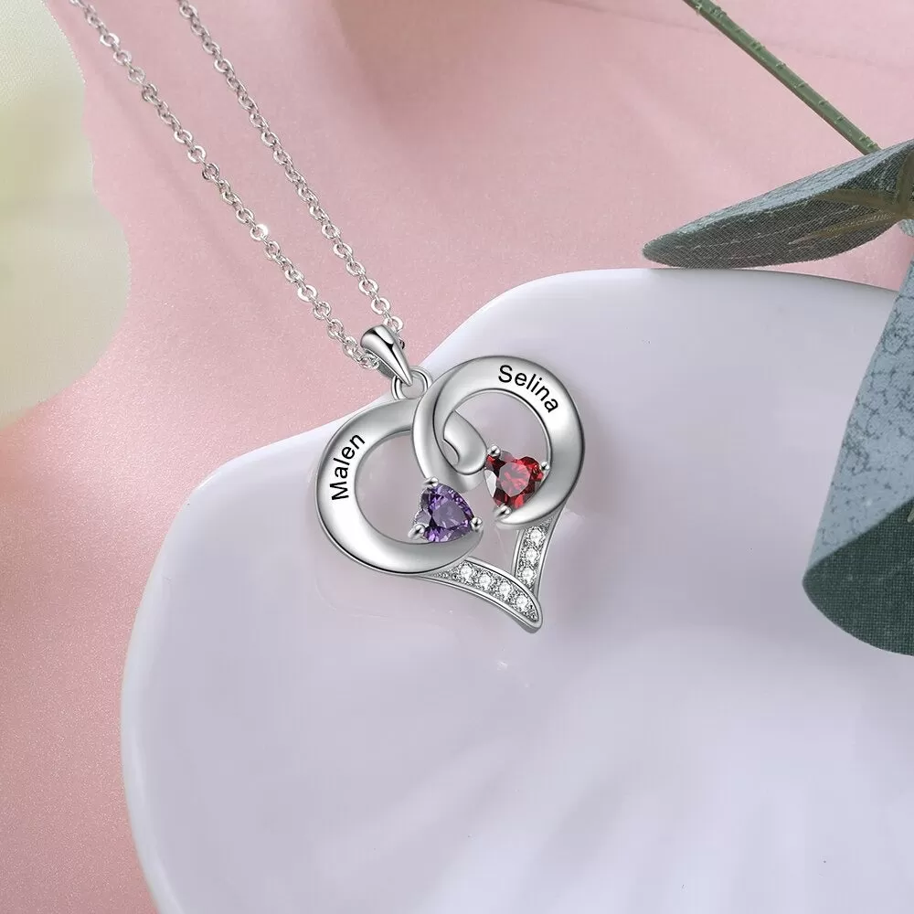 Personalized Heart-Shaped Birthstone Pendant