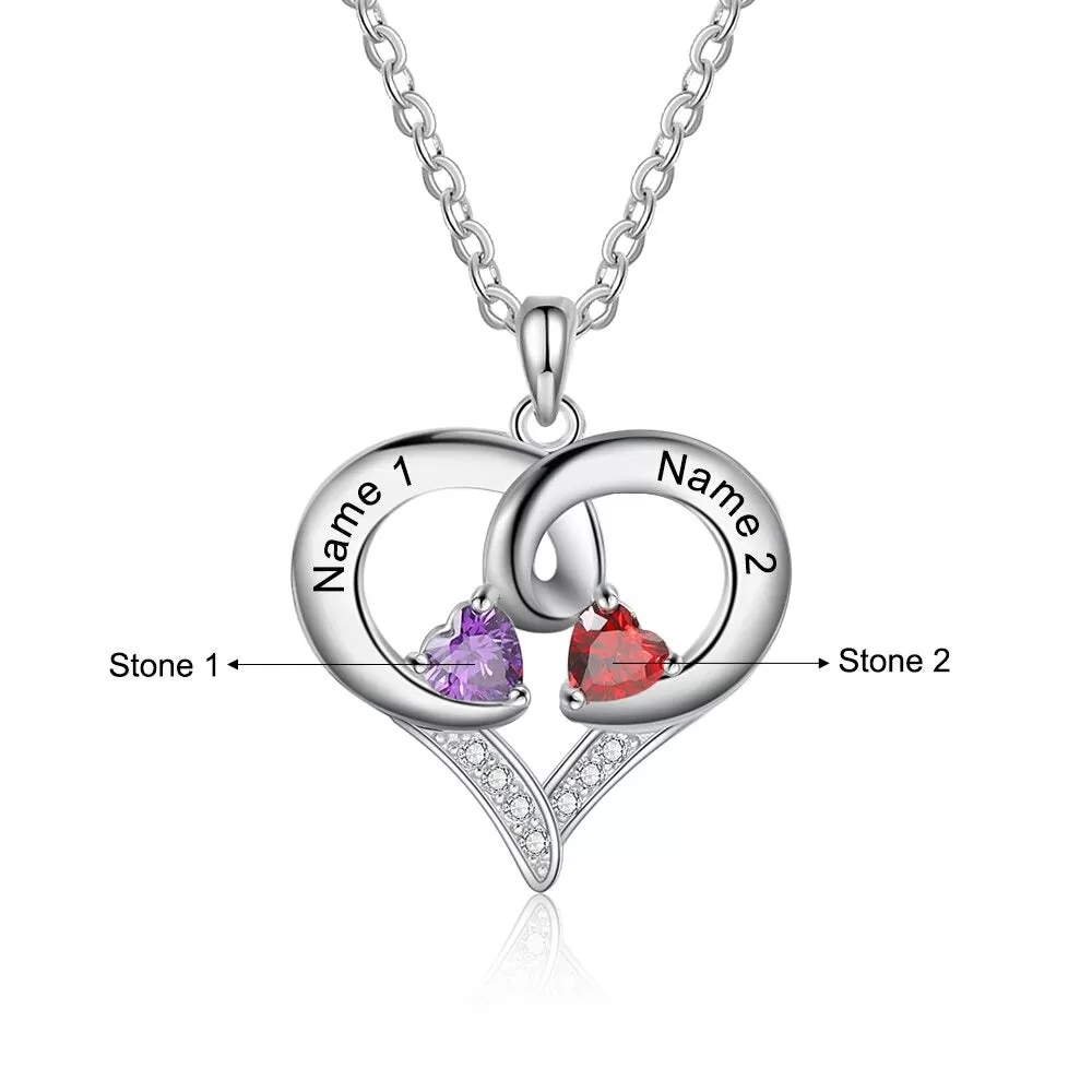 Personalized Heart-Shaped Birthstone Pendant