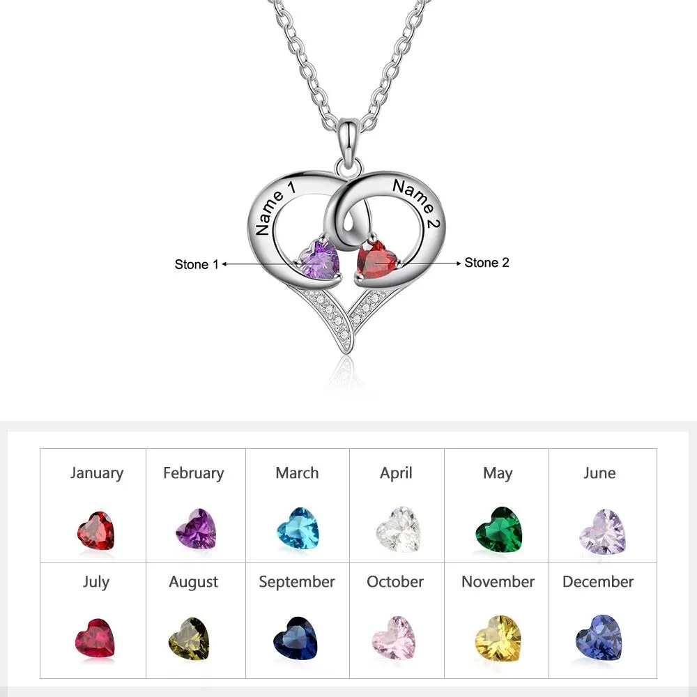 Personalized Heart-Shaped Birthstone Pendant