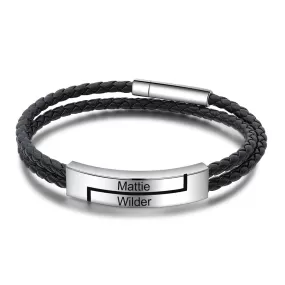 Personalized Stainless Steel Engraving Name Bar Bracelets