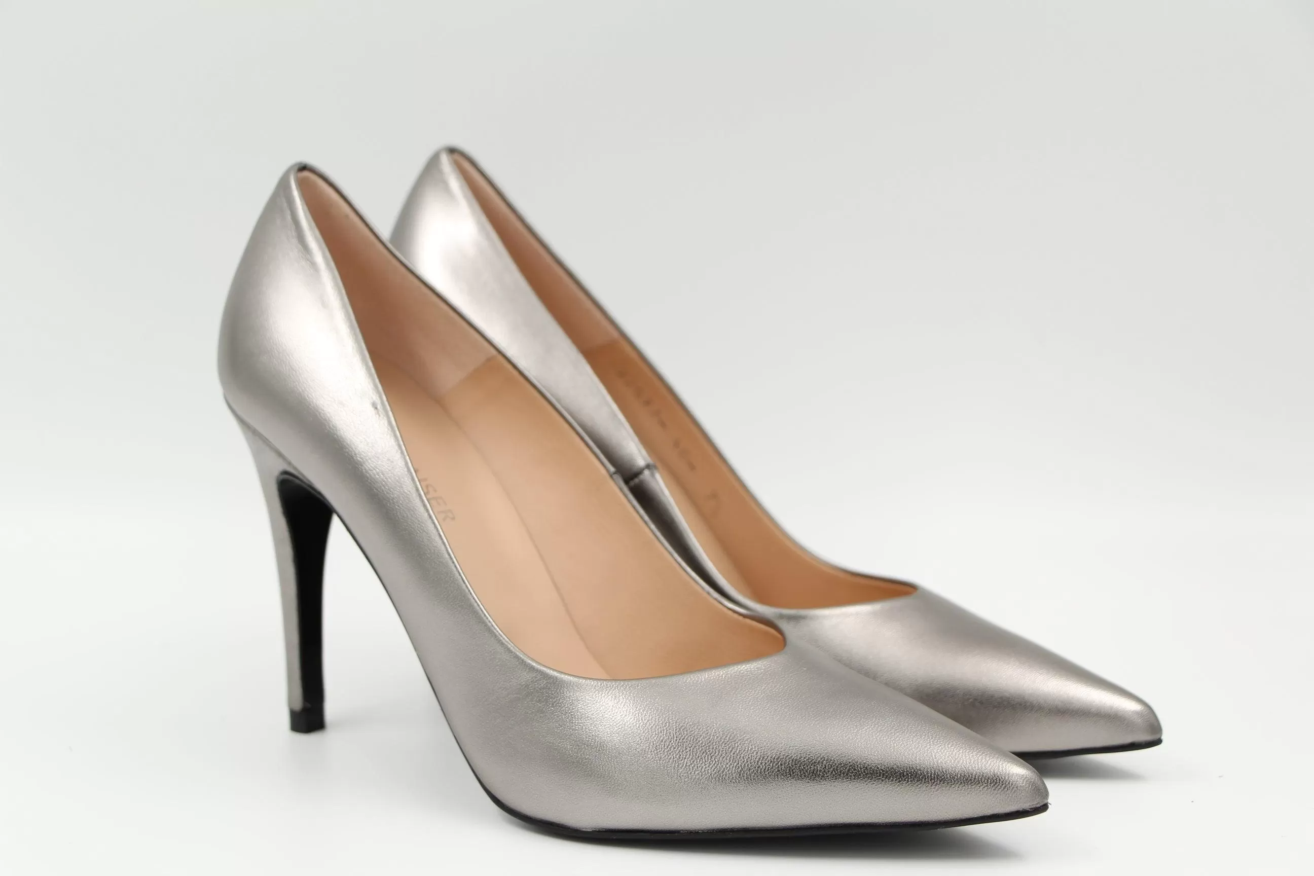 PETER KAISER Pewter Pointed Toe Stiletto Shoe