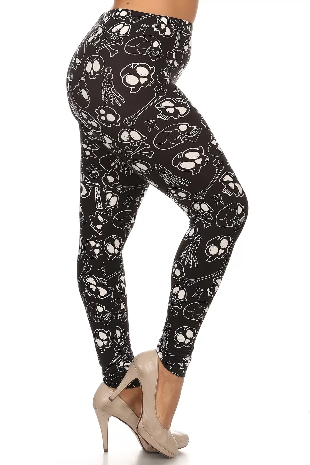 Plus Size full length Skull Leggings