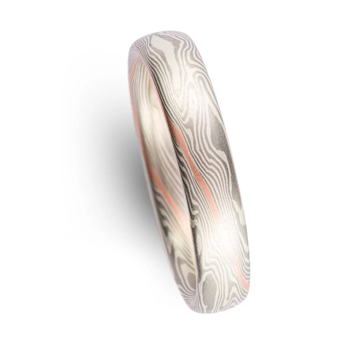 Radiant Wedding Ring Set in Twist Pattern and Ash Palette