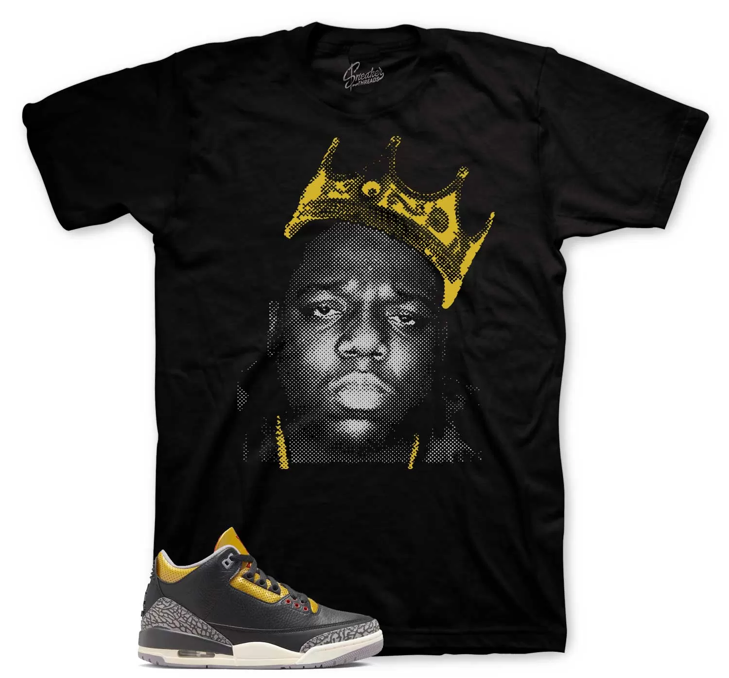 Retro 3 Cement Gold Crown Biggie Shirt