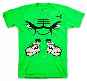 Retro 6 Electric Green Shirt - Raging Face - Green