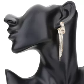 Rhinestone Pave Fringe Evening Earrings