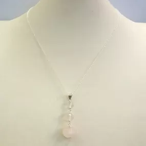 Rose Quartz 3 Stone Single Pendant