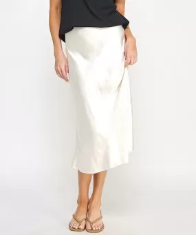 Satin Skirt - Pearl