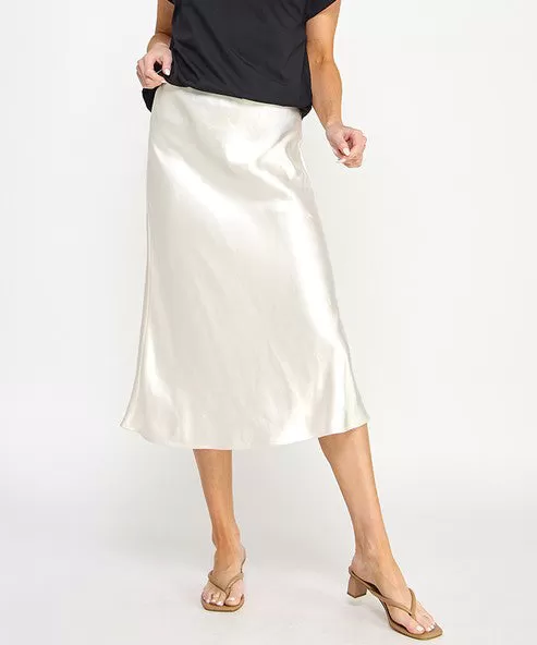 Satin Skirt - Pearl