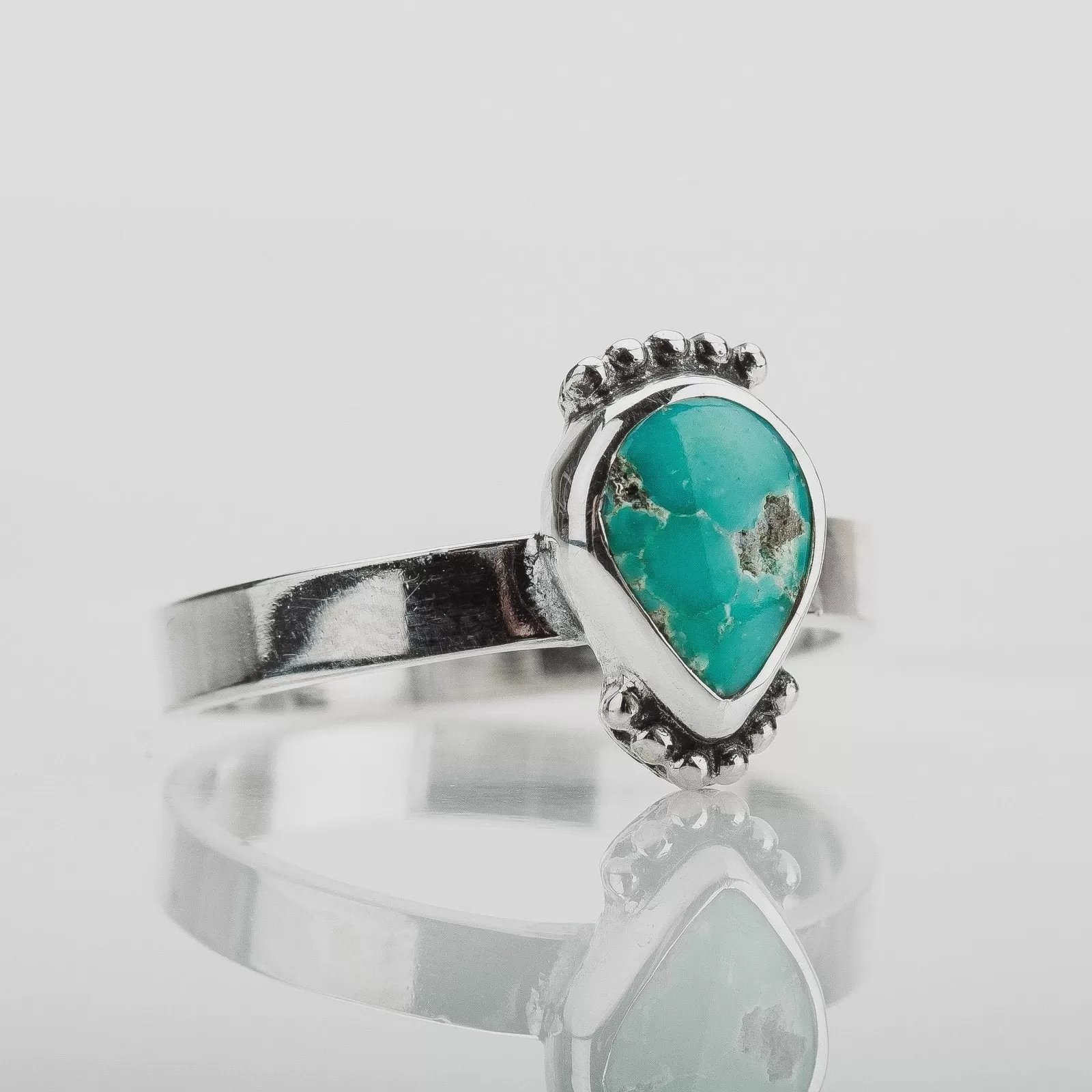 Size 7.25 White Water Turquoise Gemstone Ring