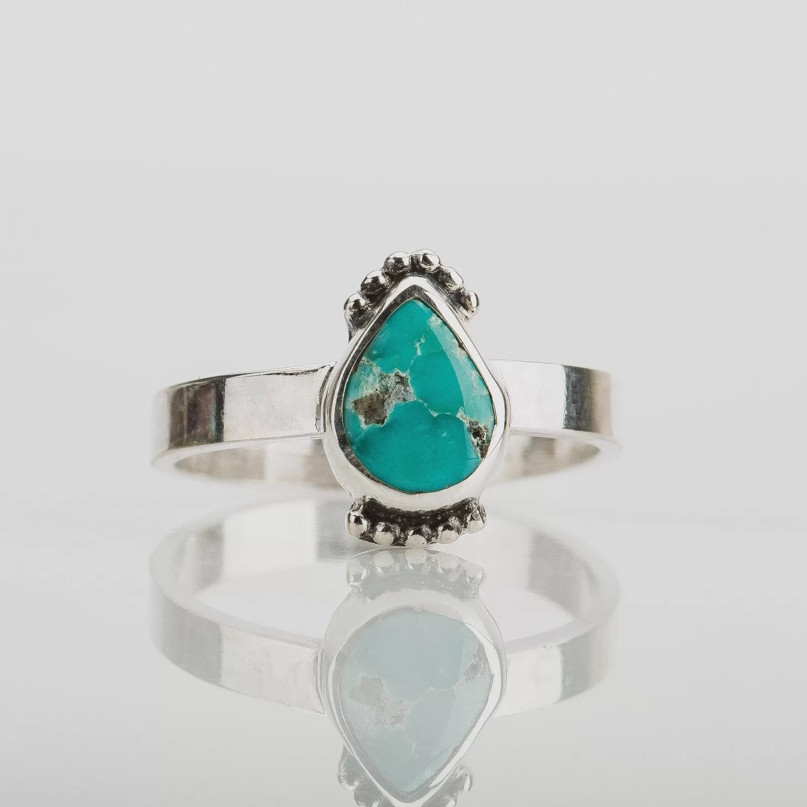 Size 7.25 White Water Turquoise Gemstone Ring