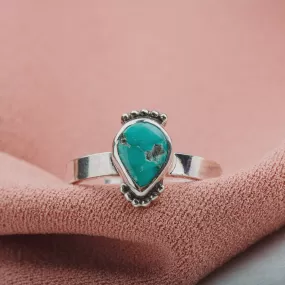 Size 7.25 White Water Turquoise Gemstone Ring