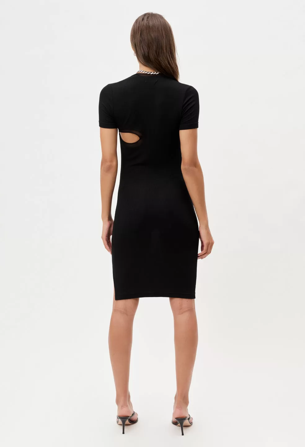 Slinky Asymmetrical Dress / Black