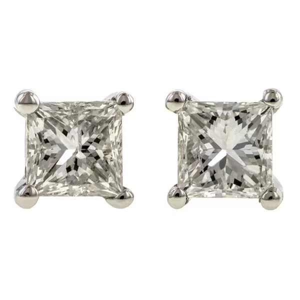 Square Diamond Earrings, 0.44ctw.