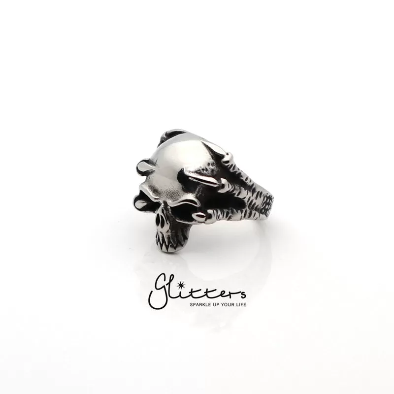 Stainless Steel Skull with Claw Cast Ring